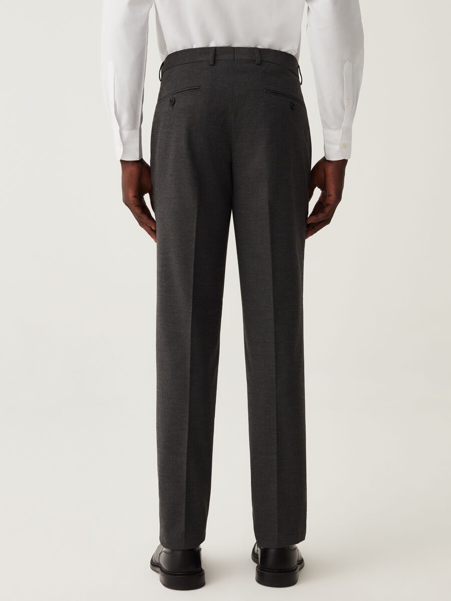 Pantalone slim fit melange grigio_2