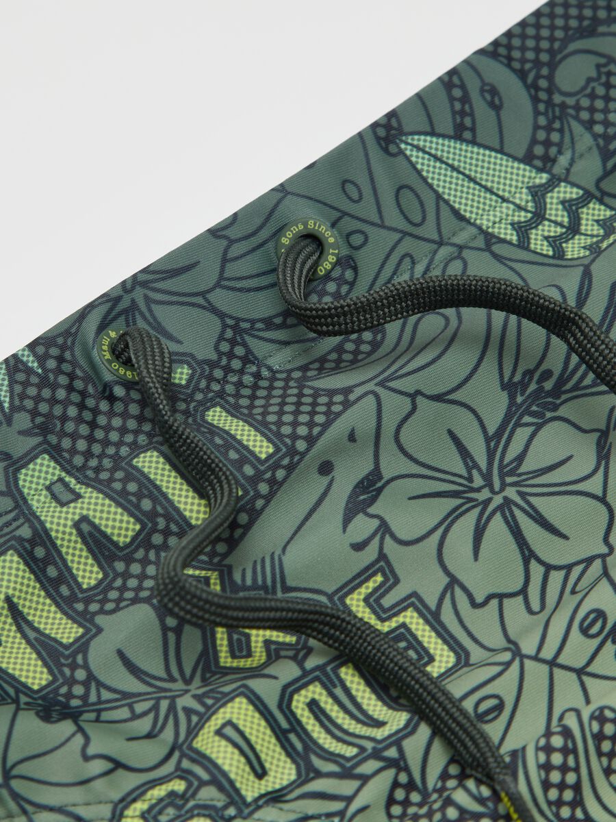 Swim briefs with foliage print_3