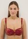 Multicolour stretchy balconette bikini top with floral print_0