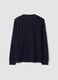 Blue pure cotton V-neck T-shirt, regular fit_2