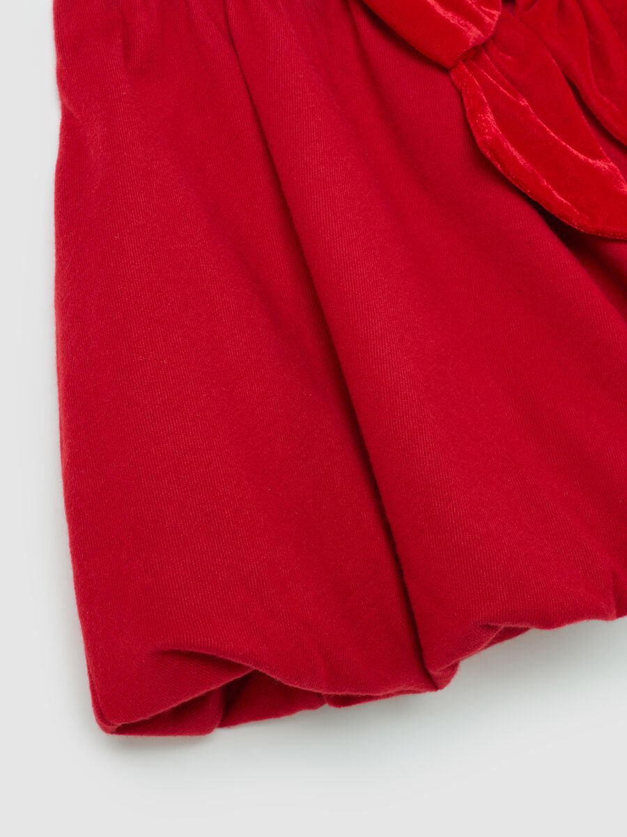 Gonna baloon rossa da bambina regular fit con fiocco_3