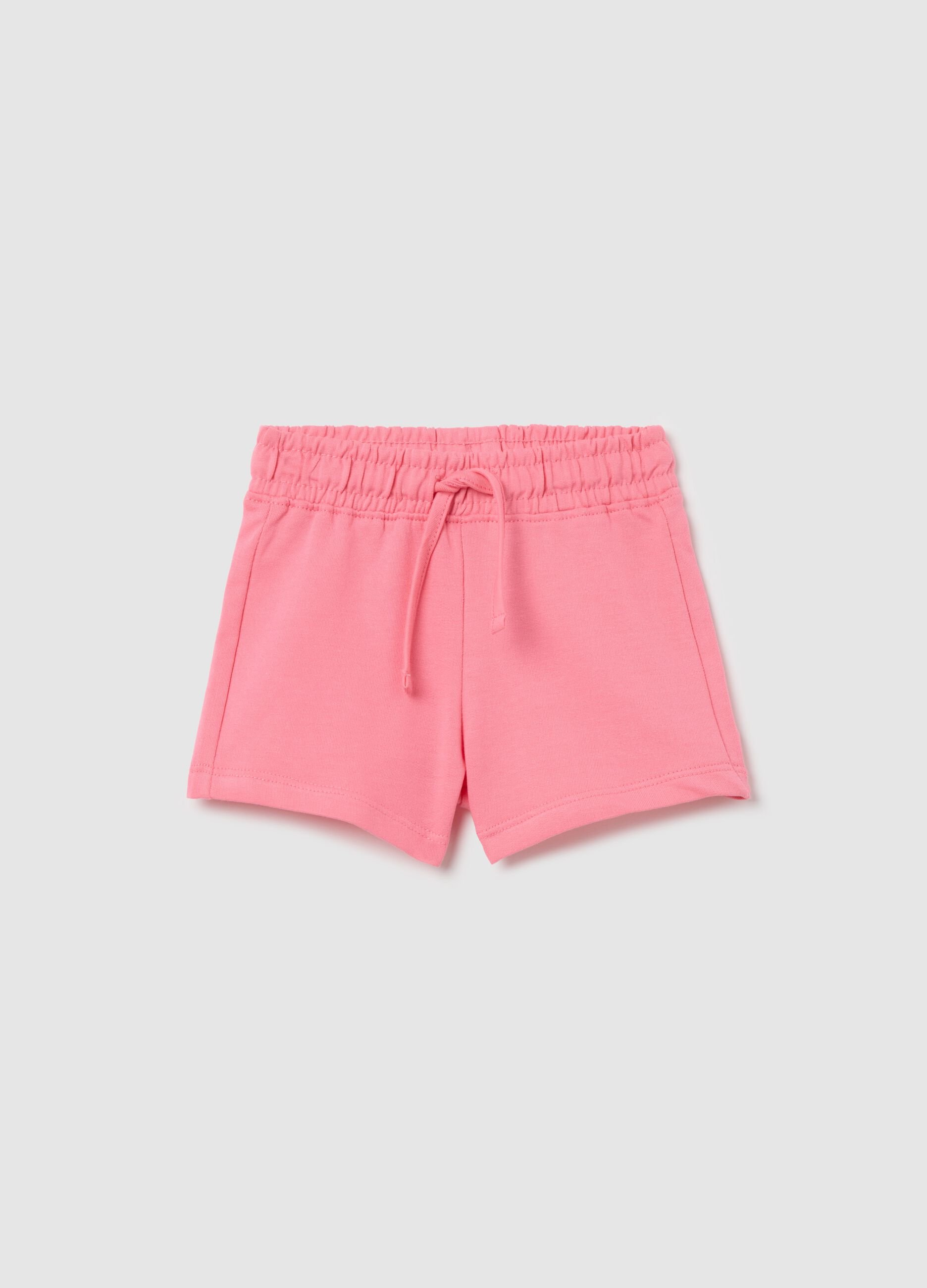 Pink cotton shorts for girls