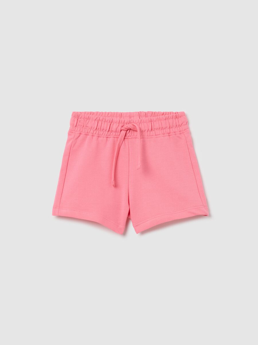 Pink cotton shorts for girls_0