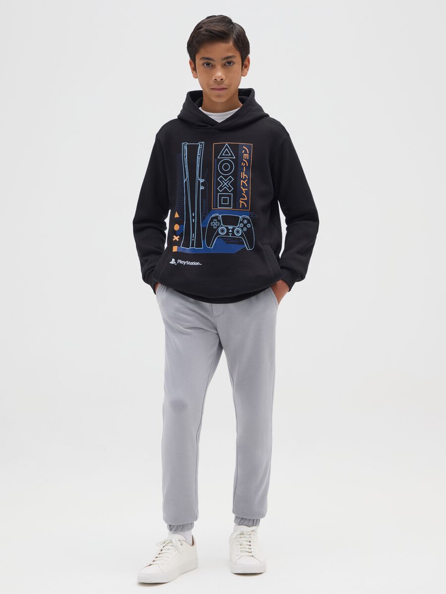 Boy's grey pure cotton jogger pants regular fit_0