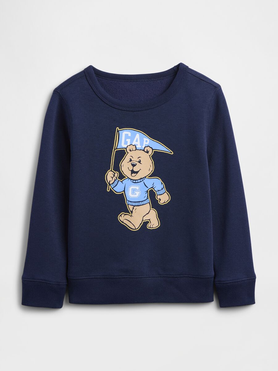 Blue cotton blend sweatshirt for boys_0