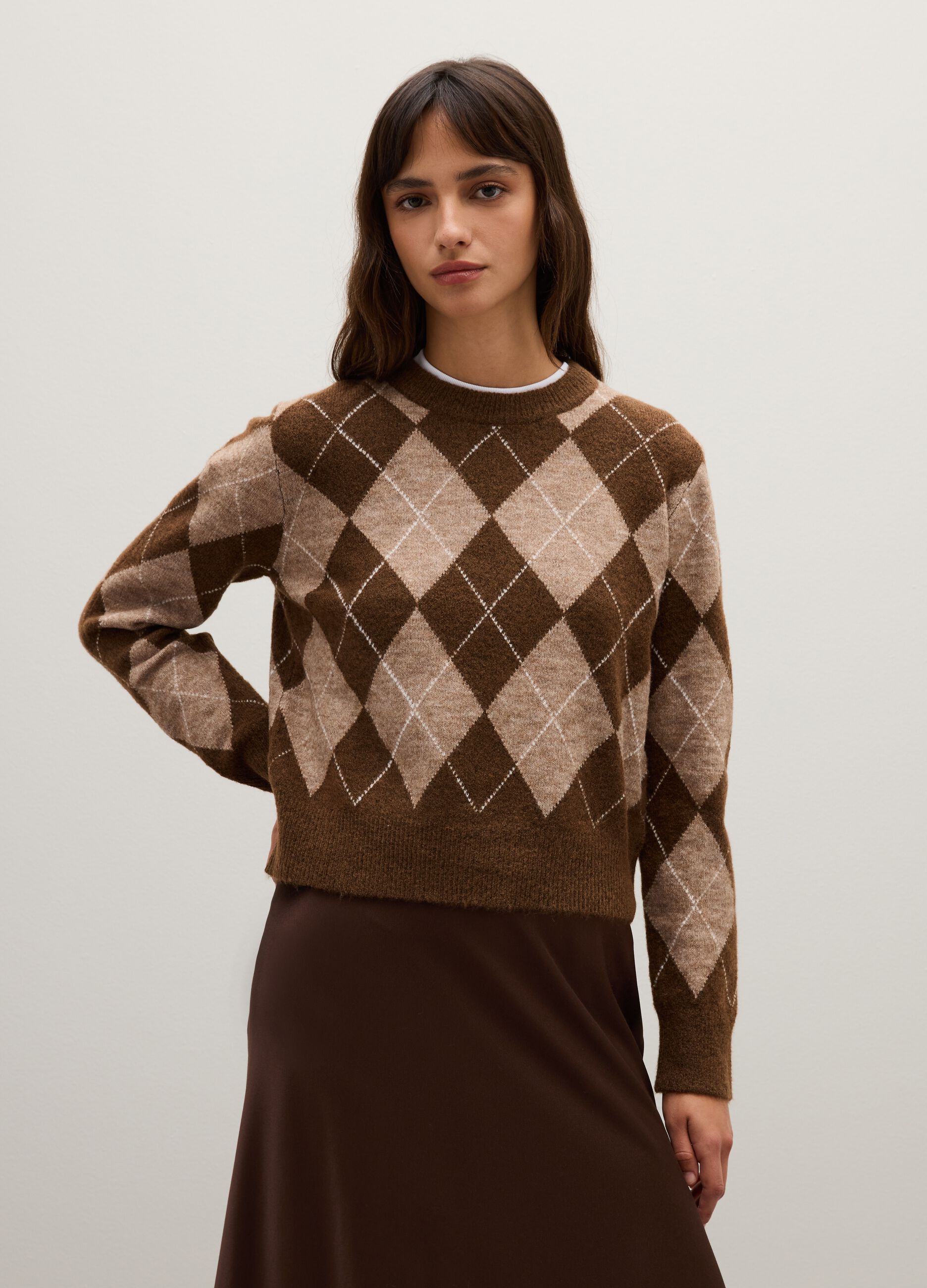 Multicolour Wool Blend Regular Fit Pullover
