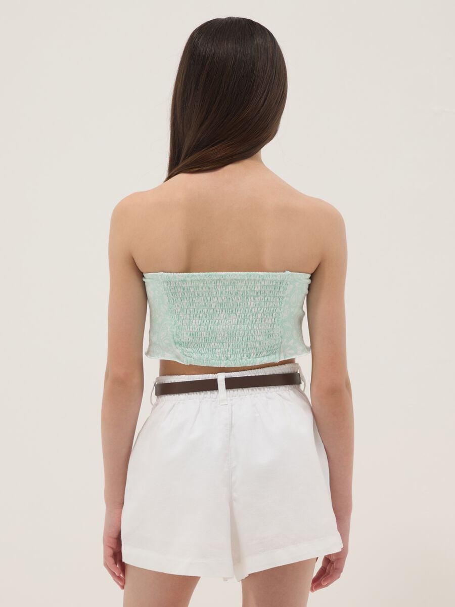 Light blue stretch cotton top with paisley print_2