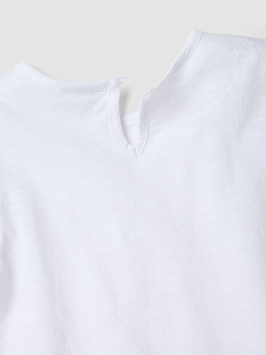 White pure cotton T-shirt with chest pocket_2