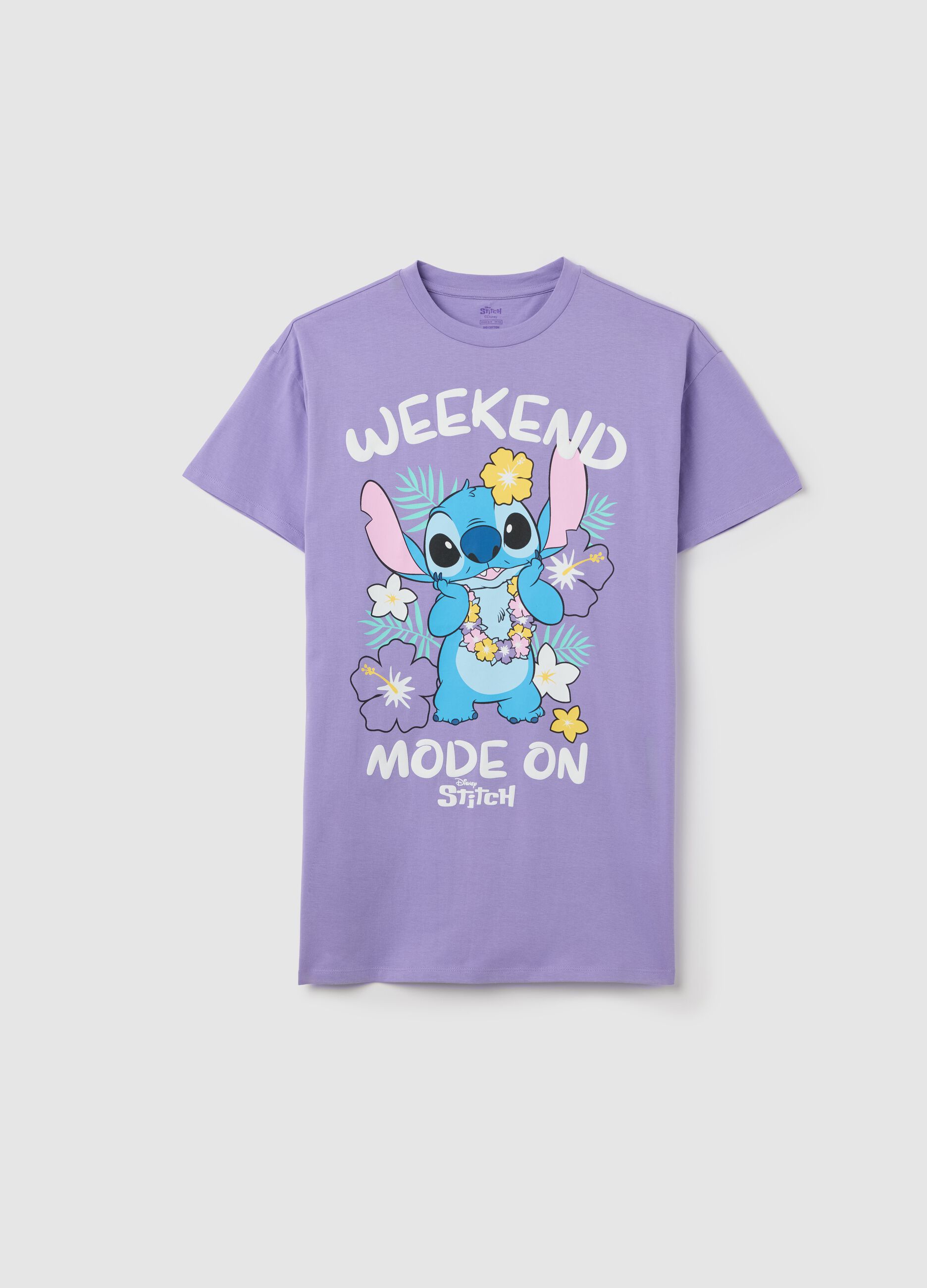 Camicia da notte da ragazza in puro cotone viola
