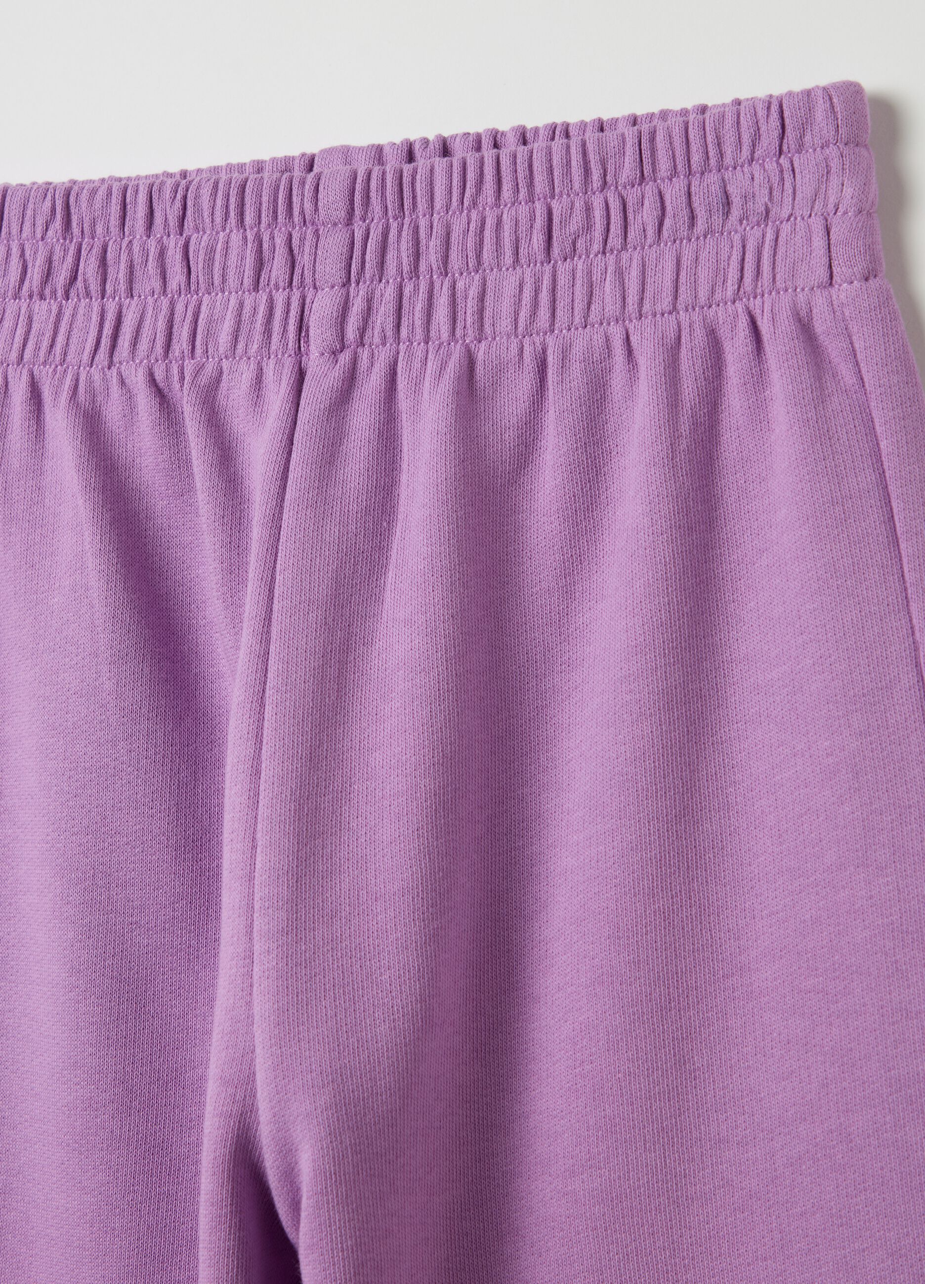 Fleece joggers with elasticated edging
