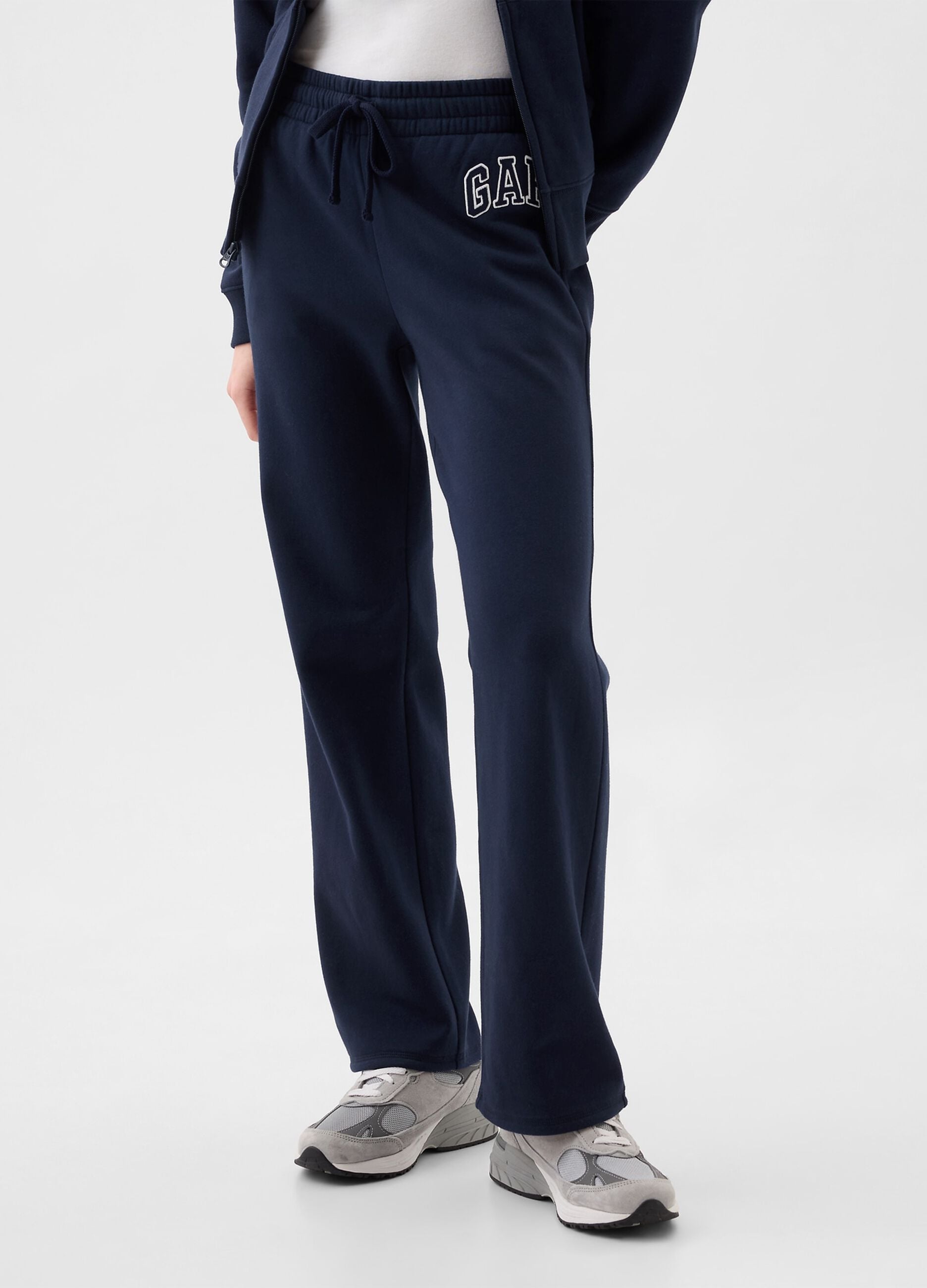 Blue cotton-blend trousers with drawstring and GAP logo