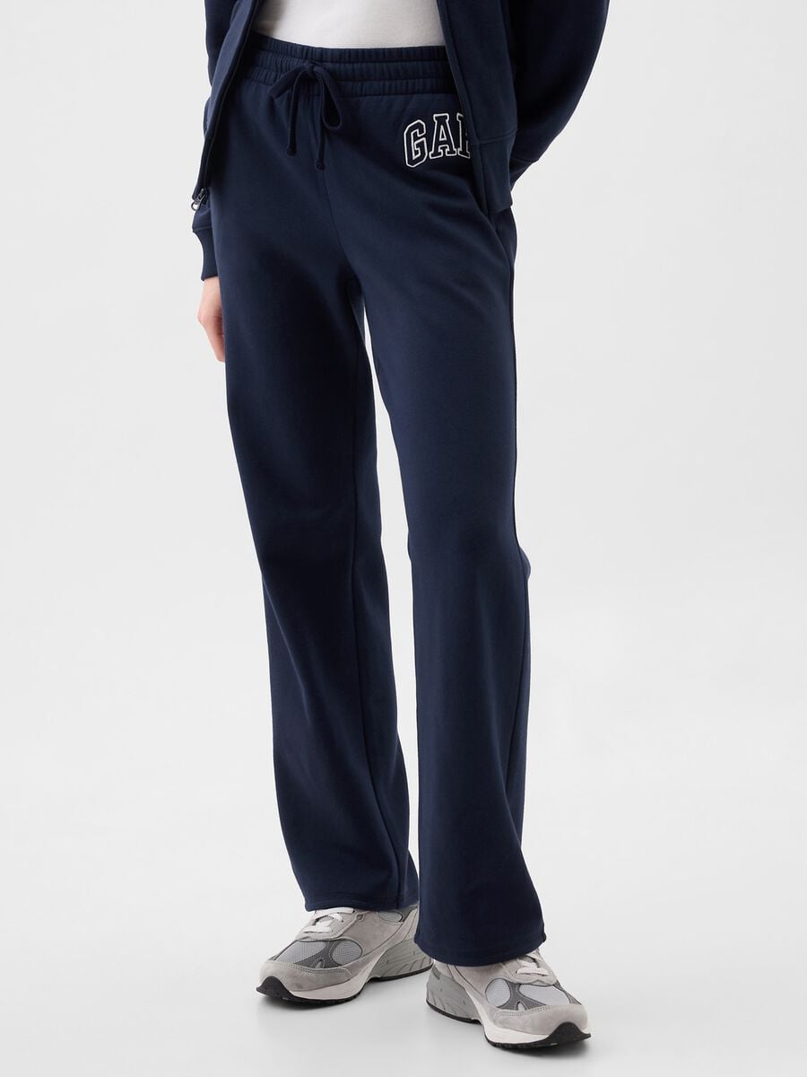 Blue cotton-blend trousers with drawstring and GAP logo_1