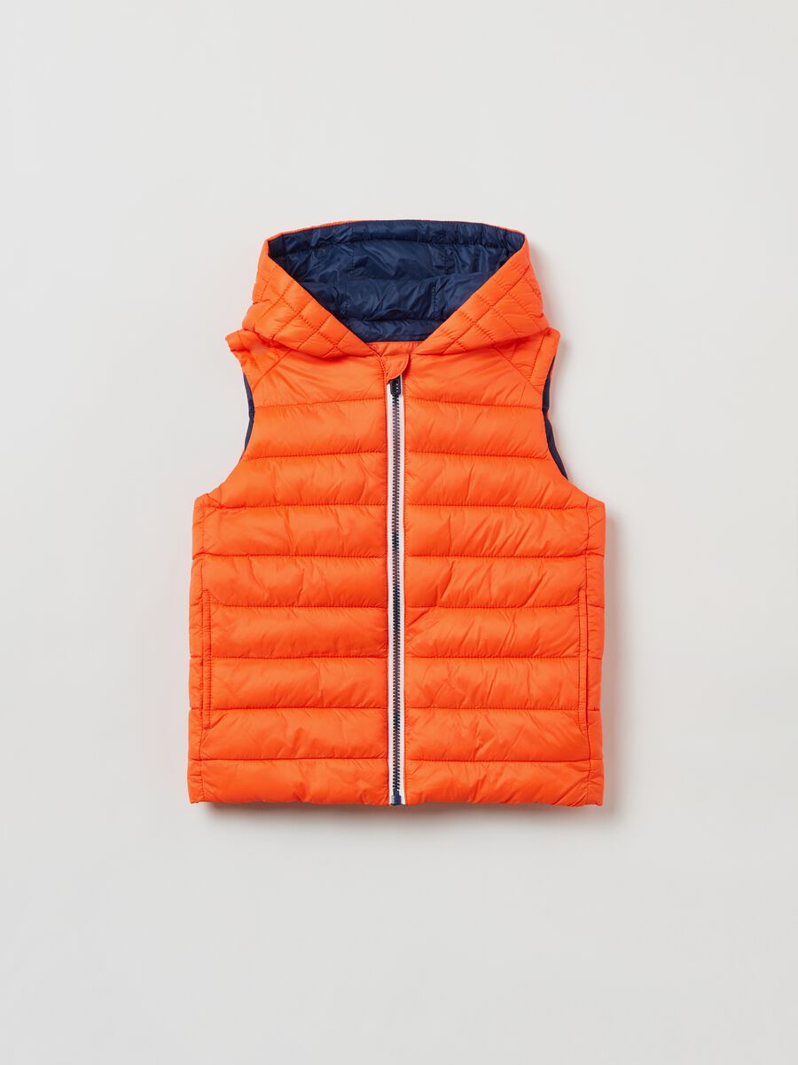 Quilted gilet with hood_0