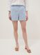 Regular-fit pure cotton shorts with yellow and white stripes_1