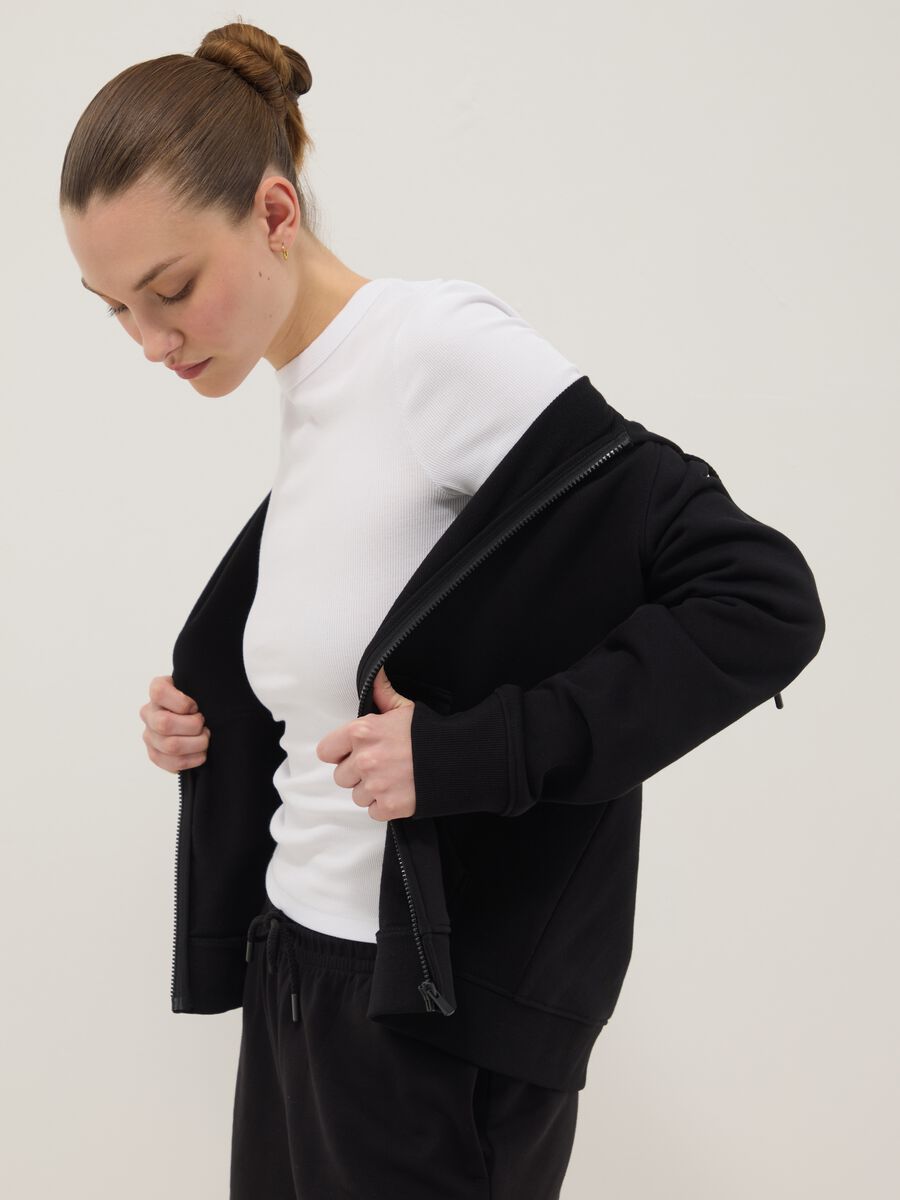 White fitted short-sleeve stretch cotton T-shirt_0