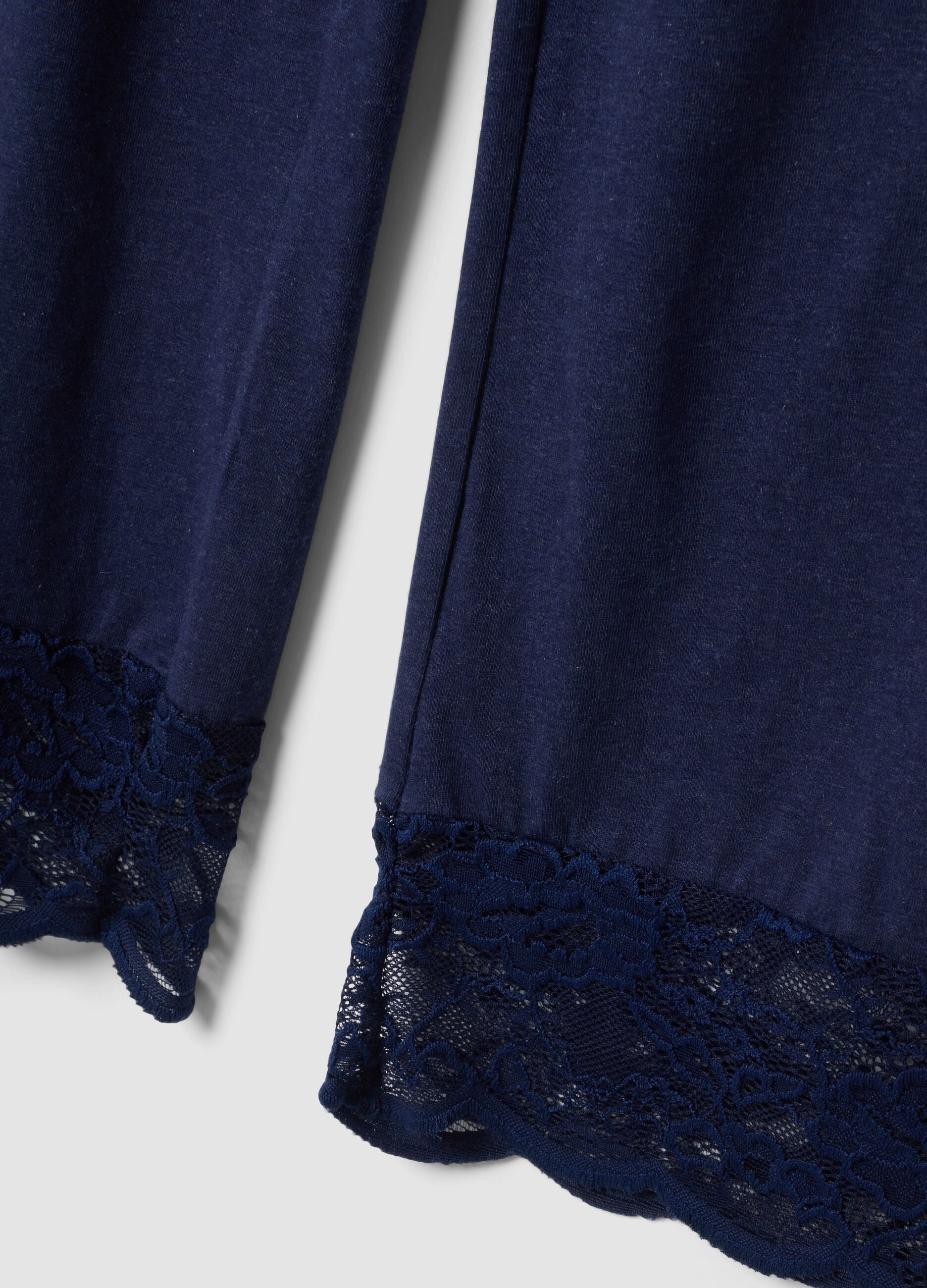 Blue pyjama trousers in cotton, lyocell and stretch wool