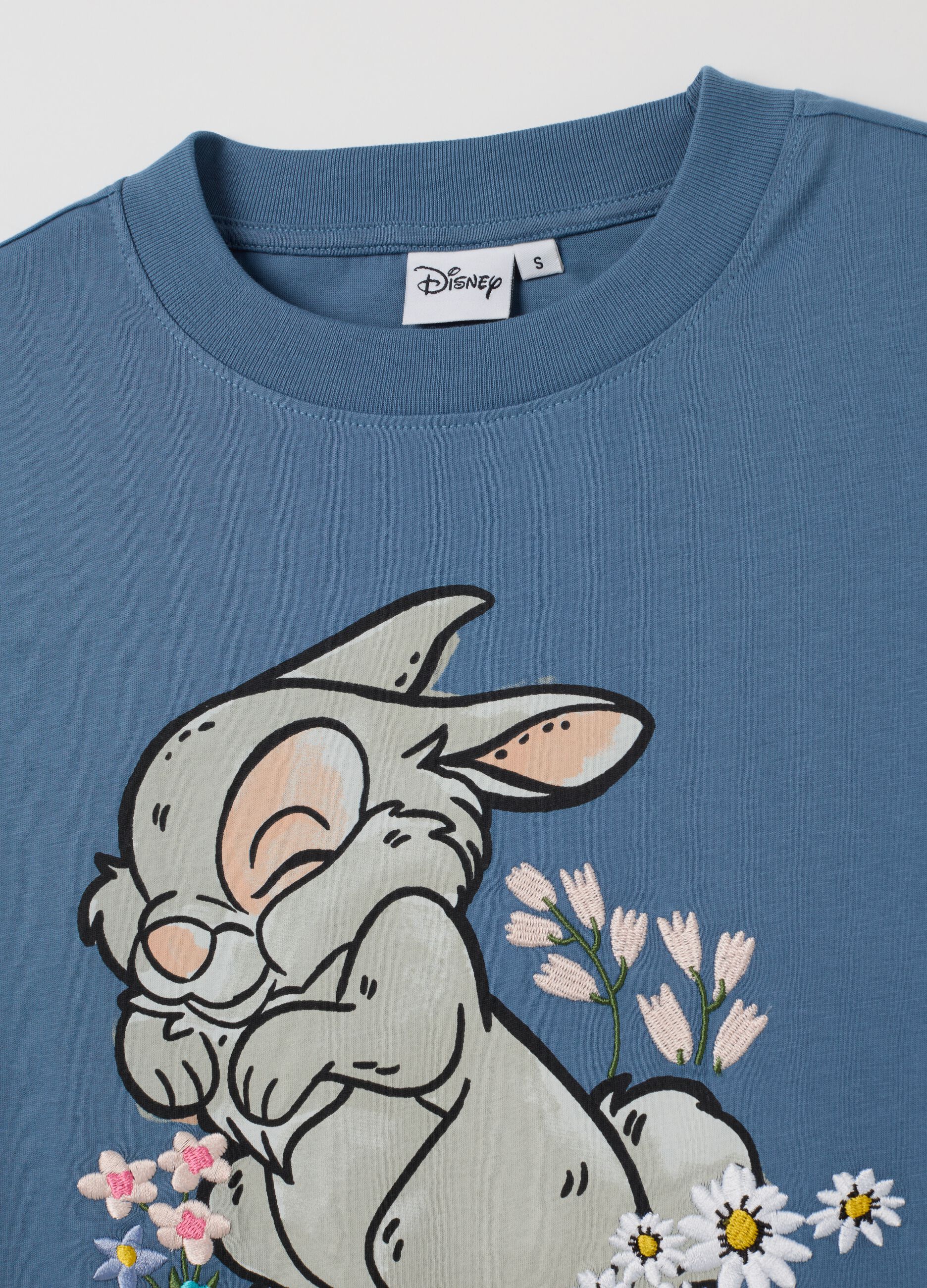T-shirt in puro cotone blu regular fit