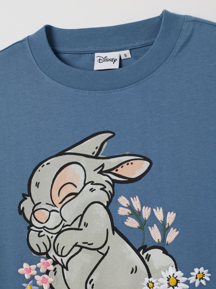 T-shirt in puro cotone blu regular fit_5