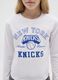 Girls' White Slim Fit Cotton Blend T-Shirt with Knicks Print_2