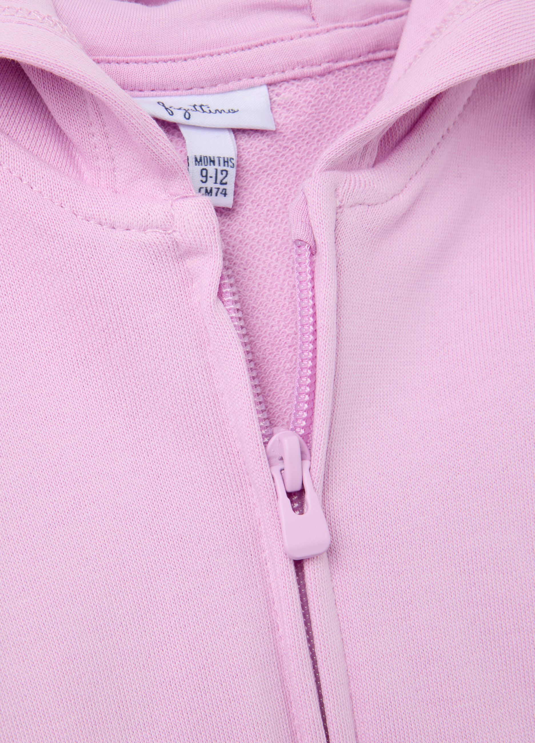 Felpa da neonata in puro cotone rosa regular fit
