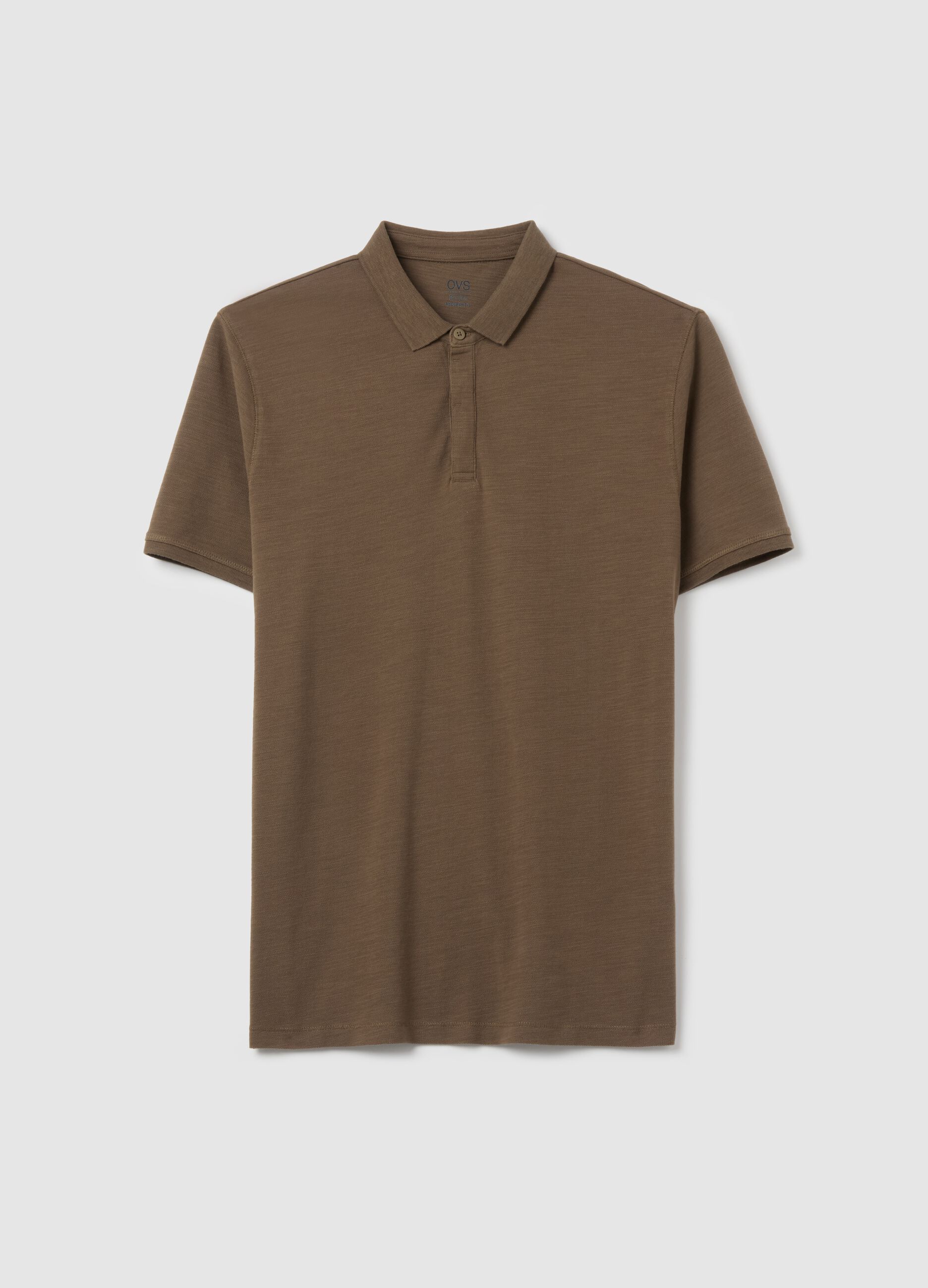 Brown pure cotton polo by Ovs