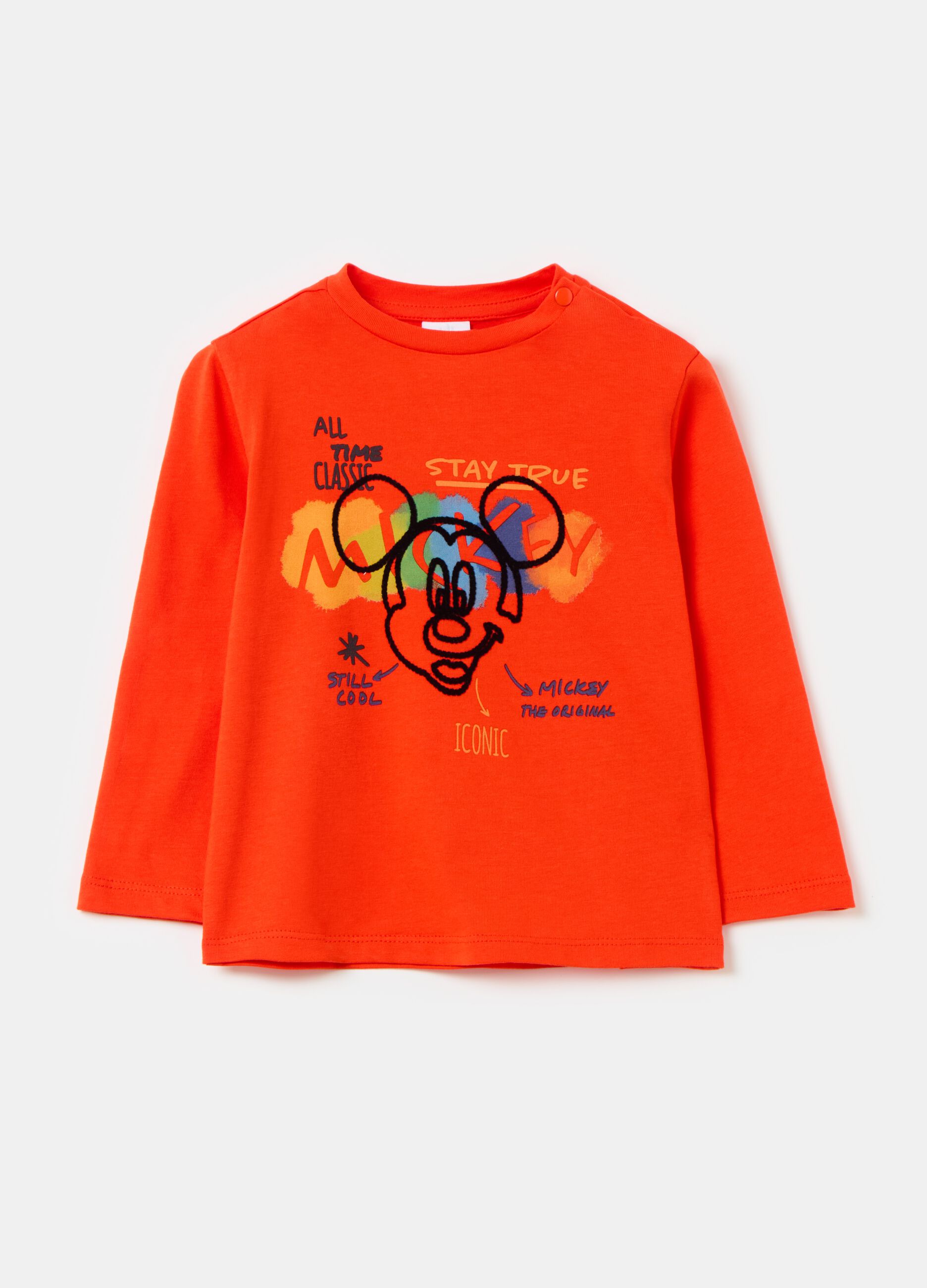 T-shirt with Mickey Mouse print and long sleeves