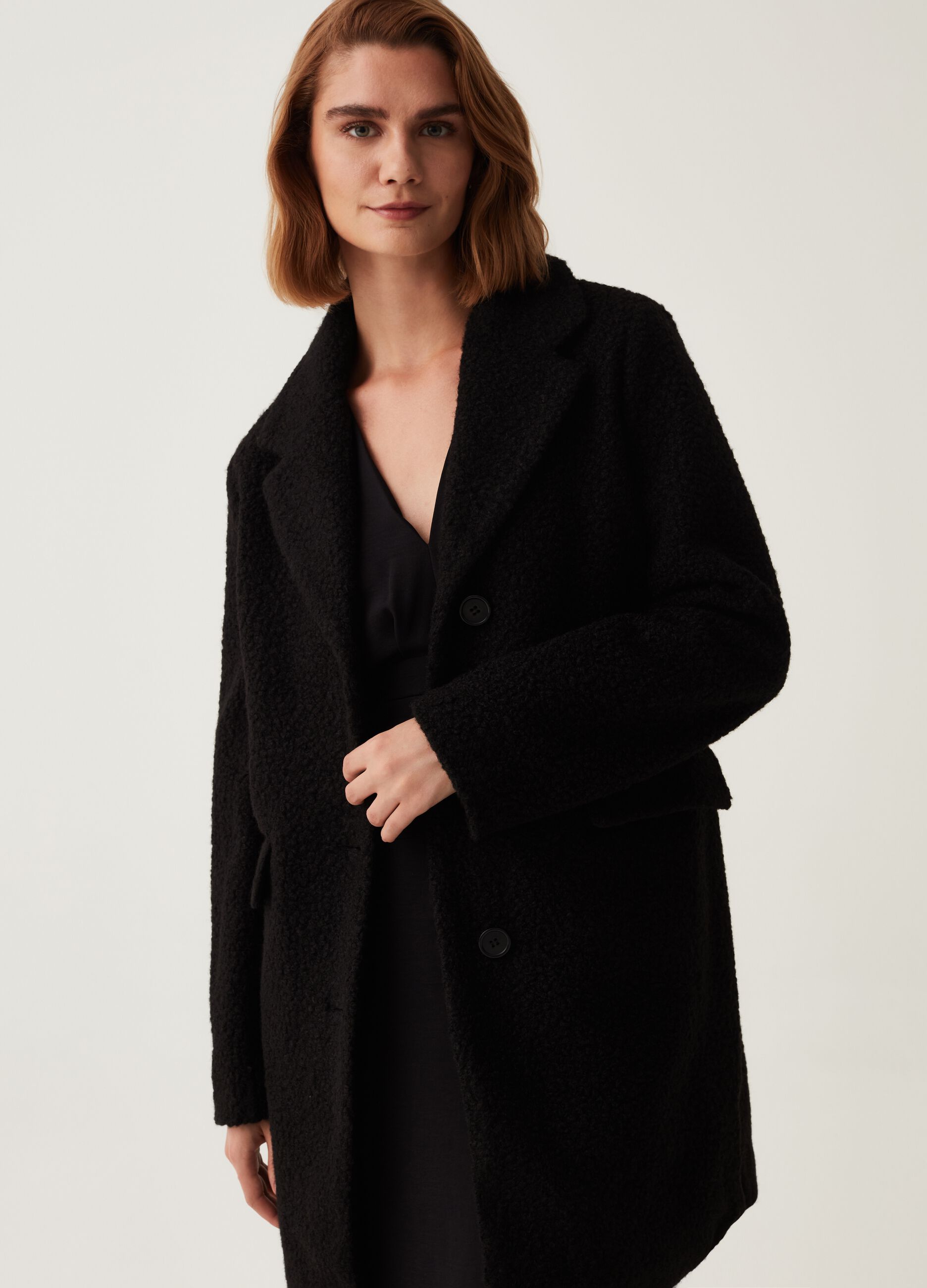 Cappotto lungo effetto boucle_1