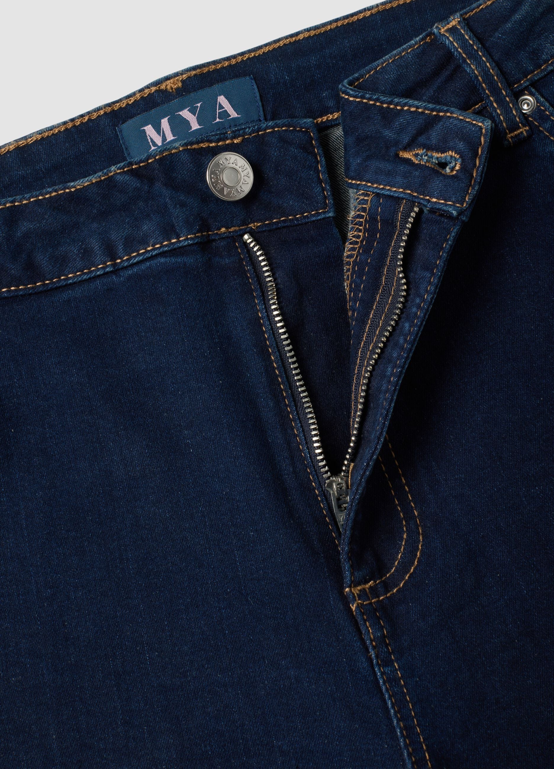 Jeans denim blu in cotone elasticizzato bootcut