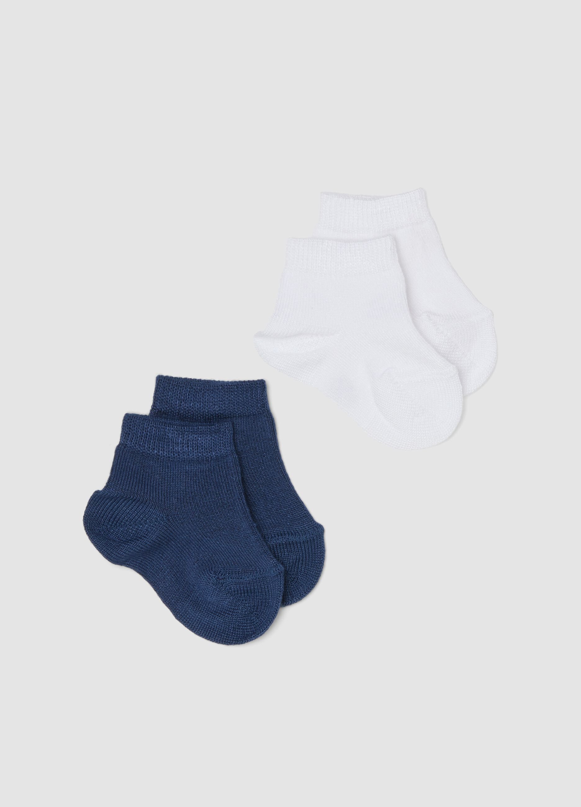 Two-pack newborn socks in multicoloured bamboo blend