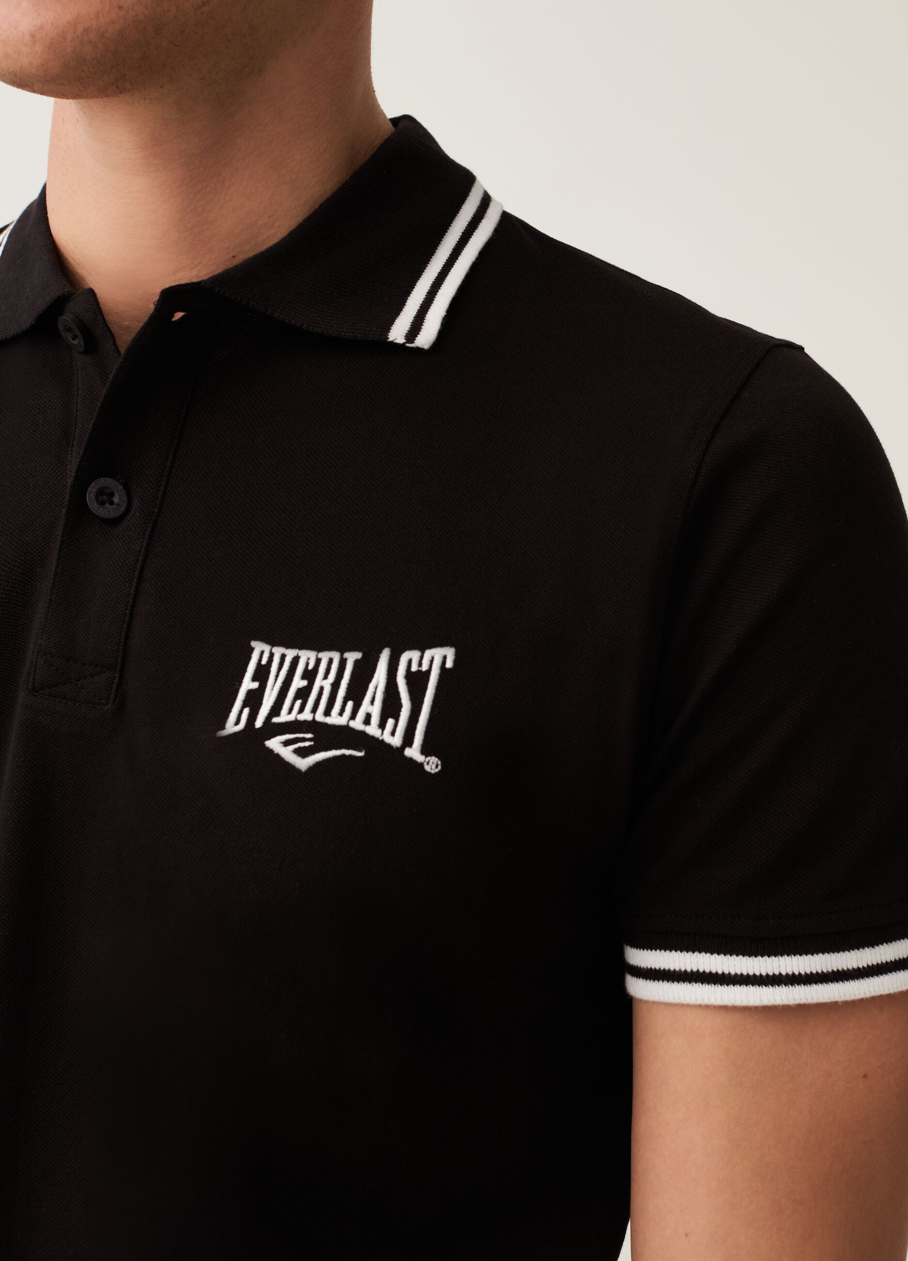 Polo in piquet con logo Everlast