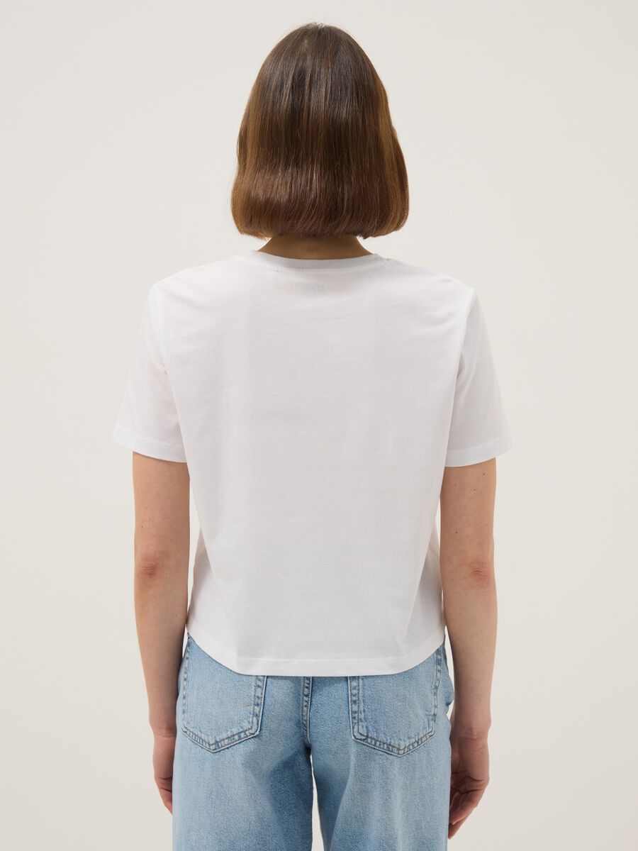 White pure cotton regular fit t-shirt with palm embroidery_2