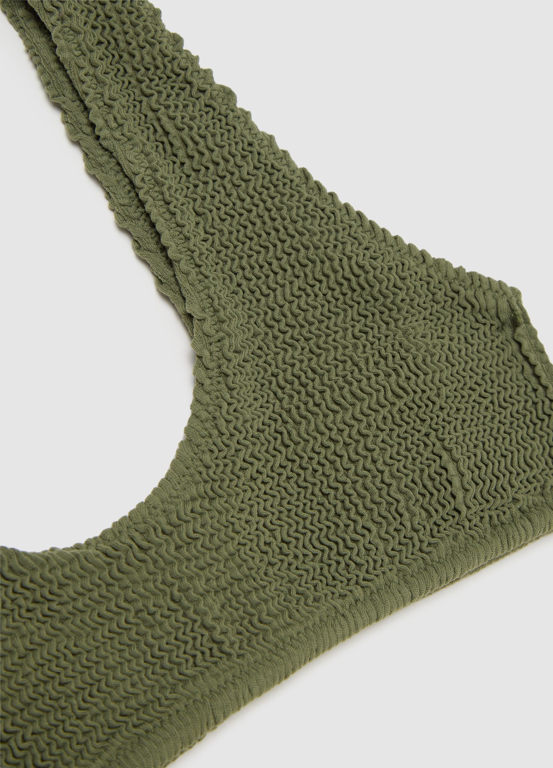 Bralette bikini da donna in tessuto elasticizzato verde