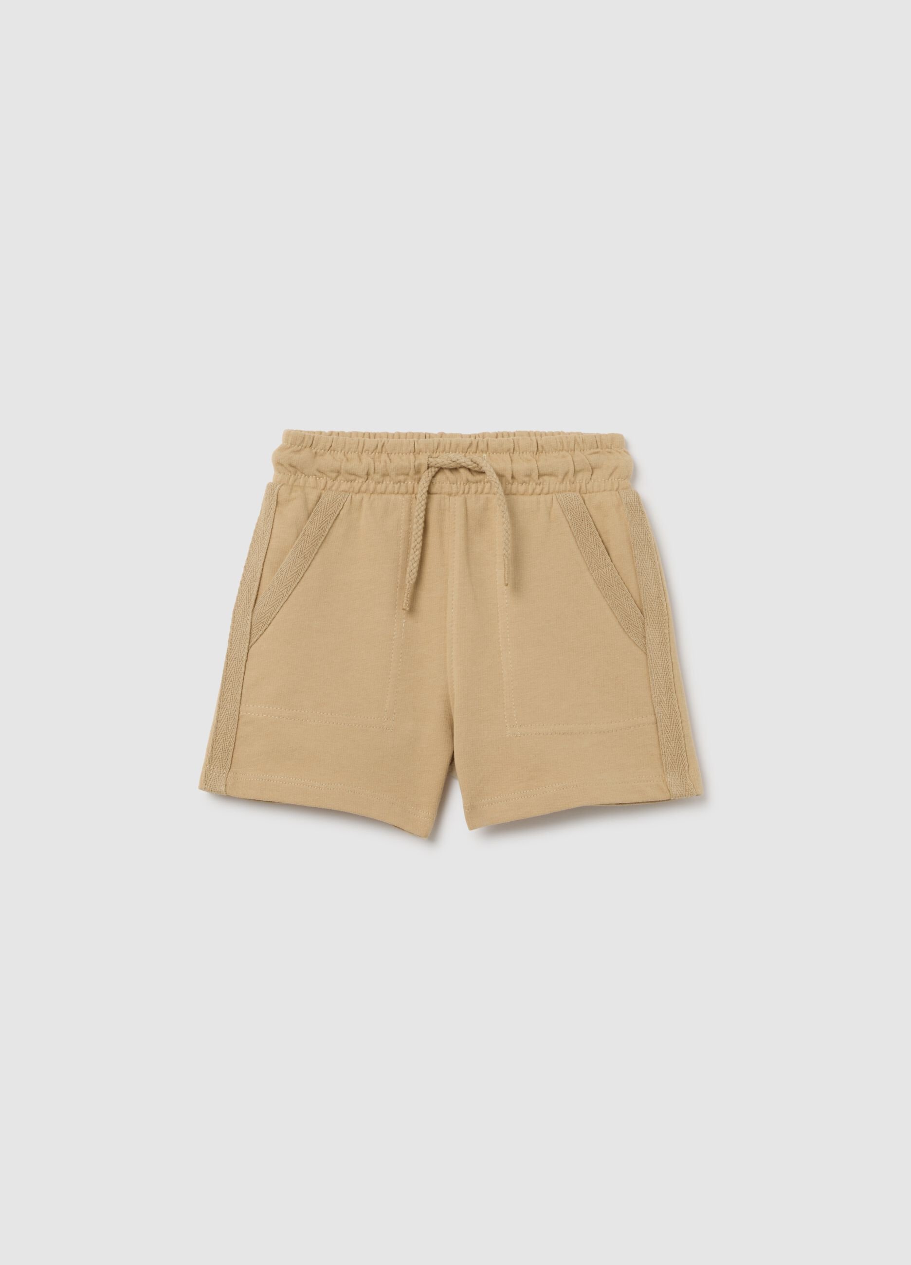 Kid's beige pure cotton shorts regular fit
