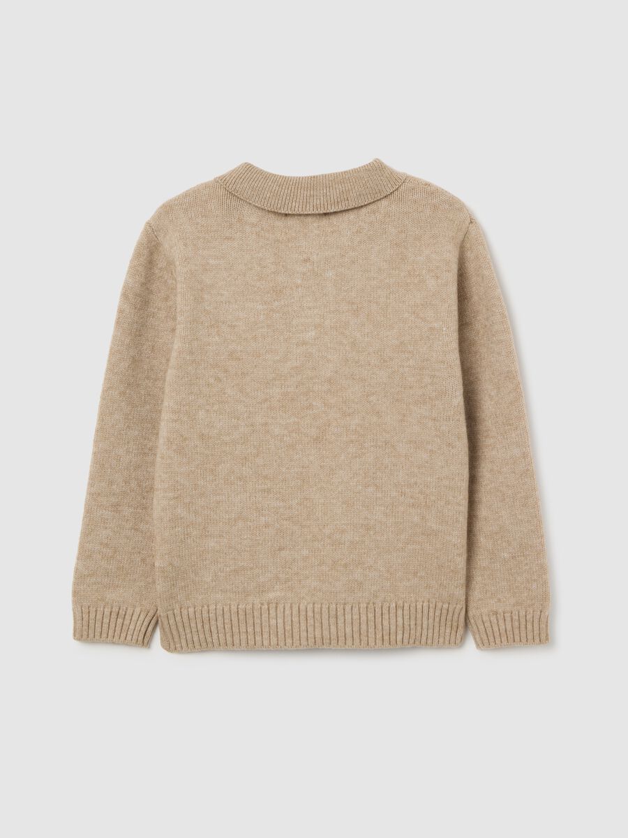 Maglione con collo a polo beige da bambino regular fit_1