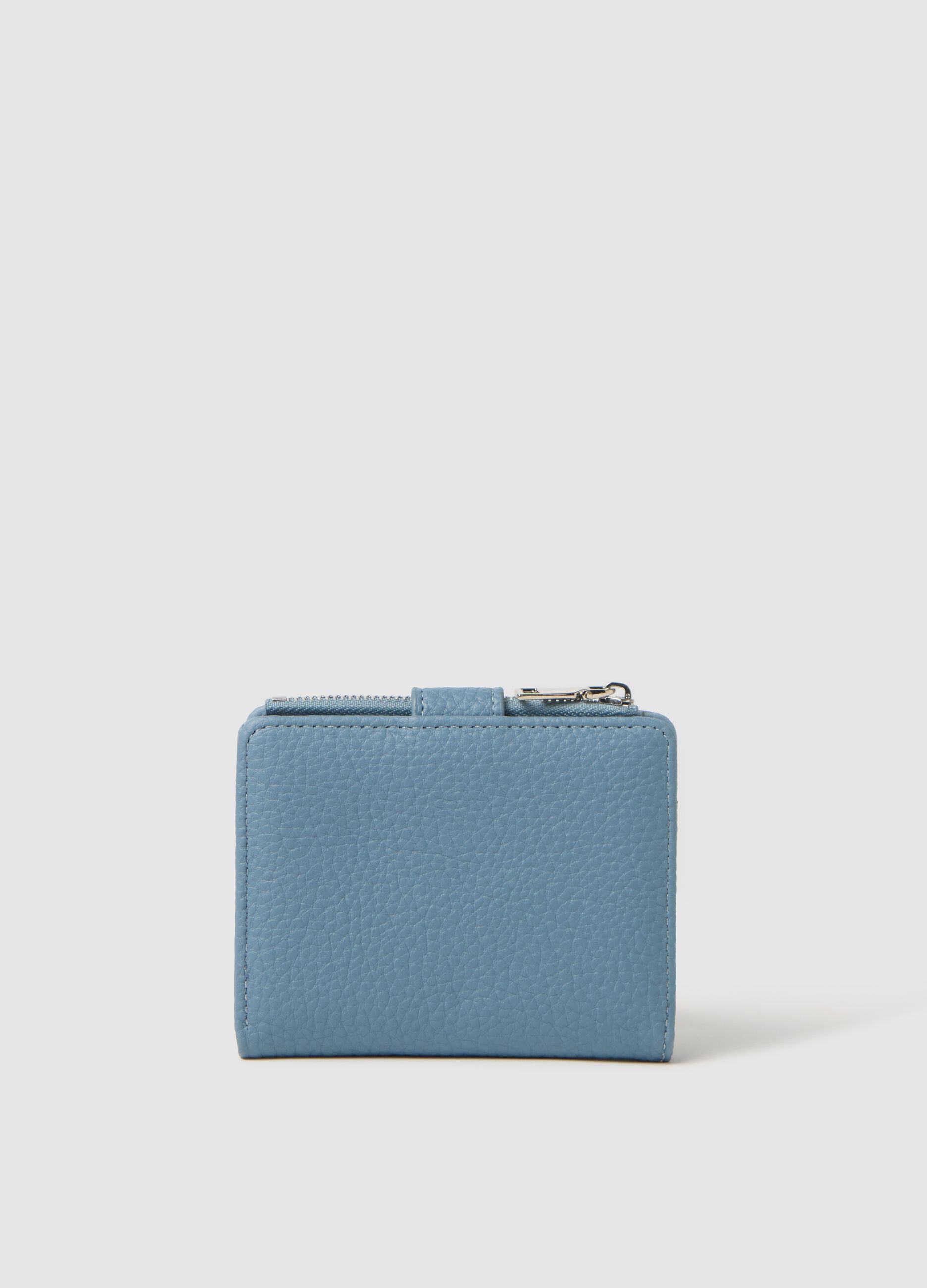 Light blue textured-effect wallet