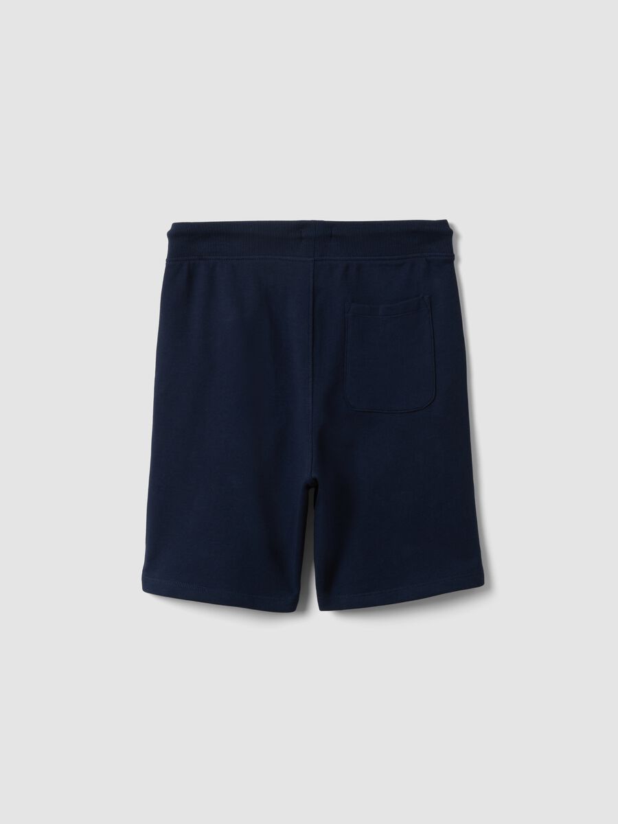 Shorts in puro cotone blu da ragazzo relaxed fit_1