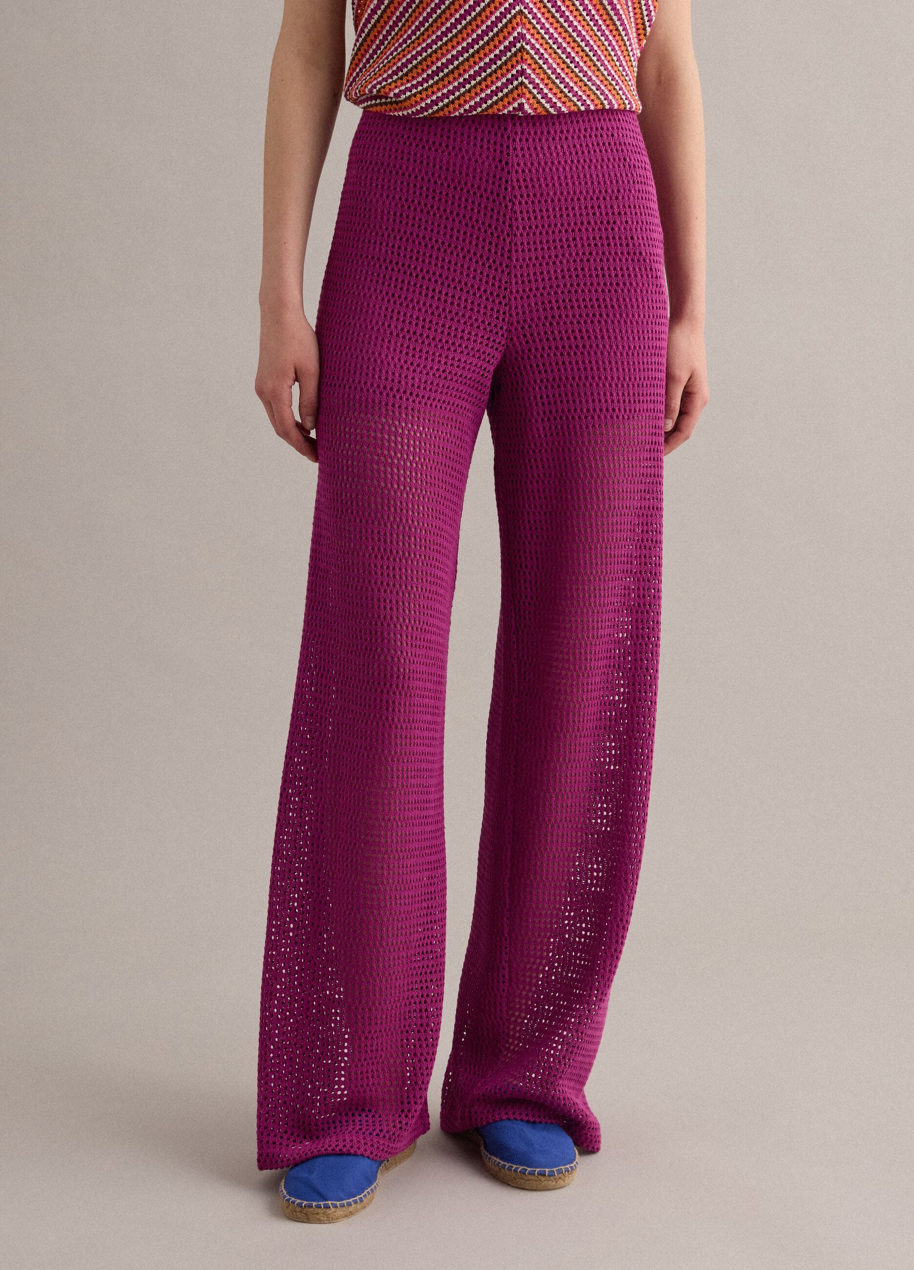 Purple palazzo trousers in viscose blend