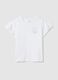 White T-shirt in cotton with diamant&eacute;s_0