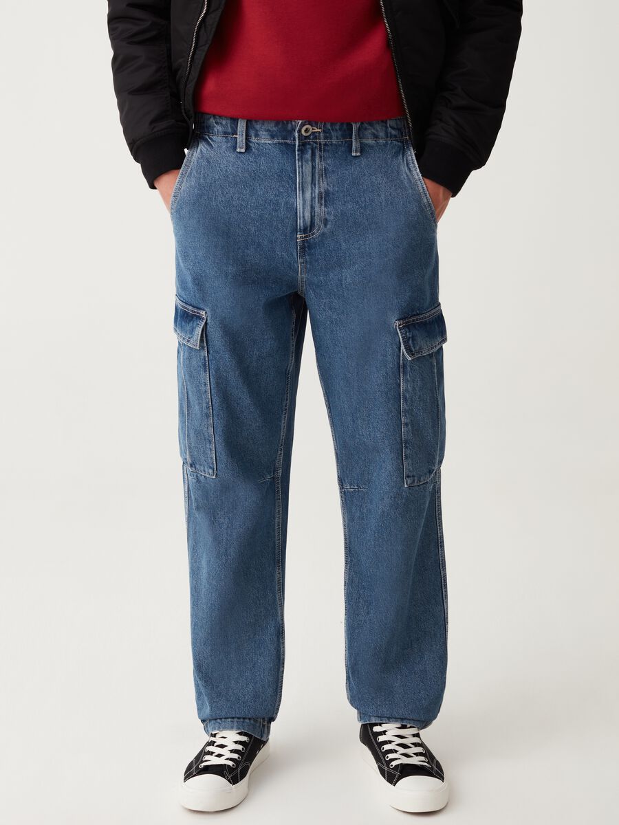 Jeans cargo acid wash_1
