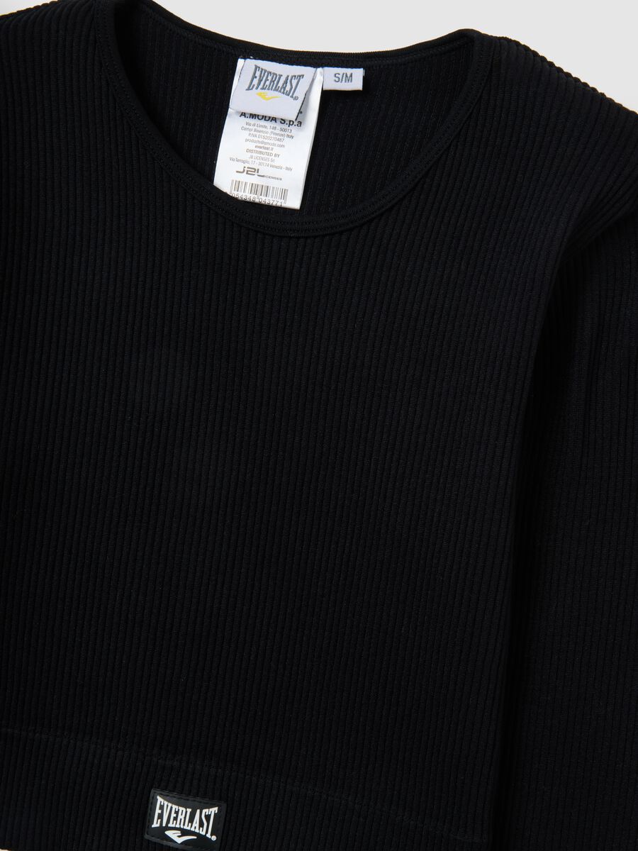 Maglia nera a maniche lunghe elasticizzata_5