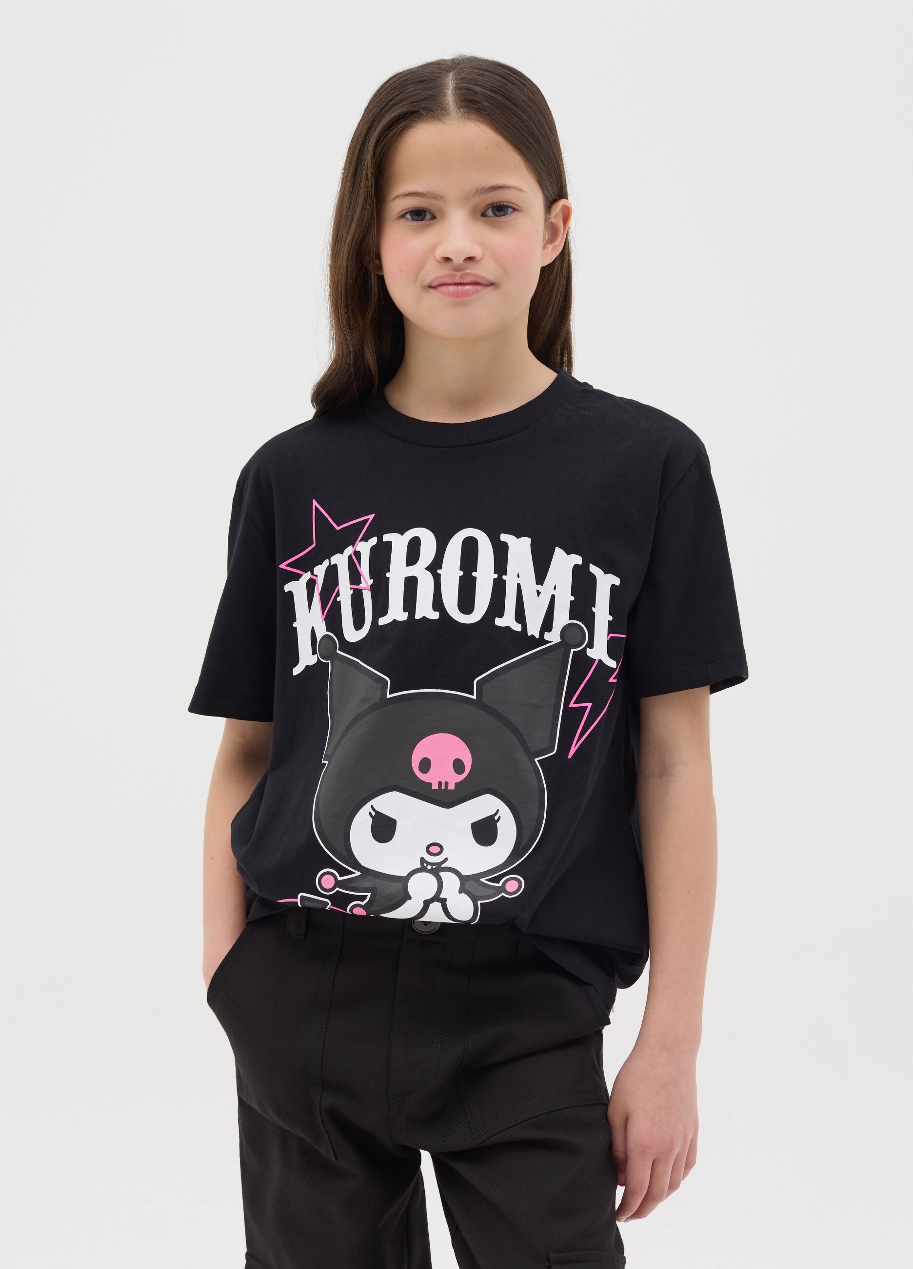 T-shirt in cotone con stampa Kuromi