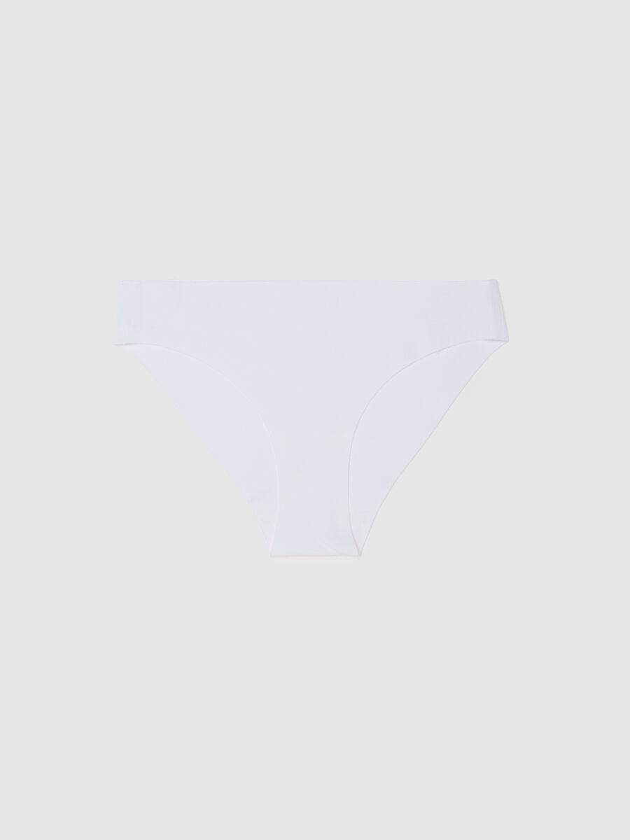 White Cotton Blend Regular Fit Briefs_0