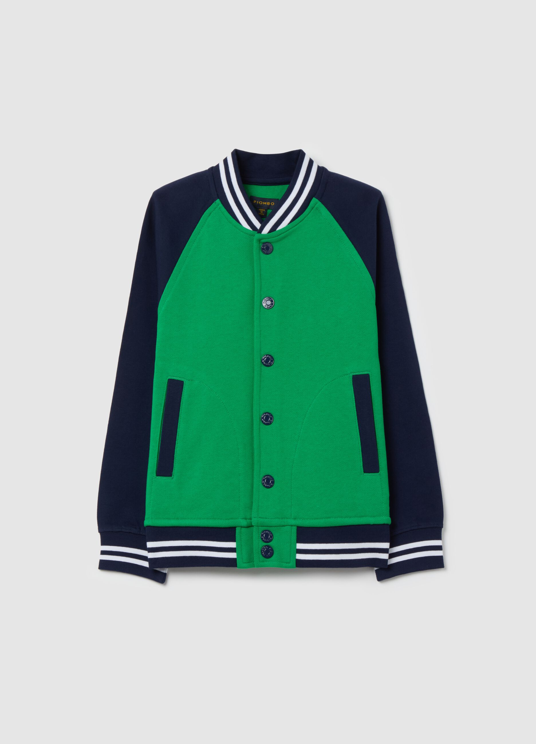 Varsity sweatshirt in two-tone cotton