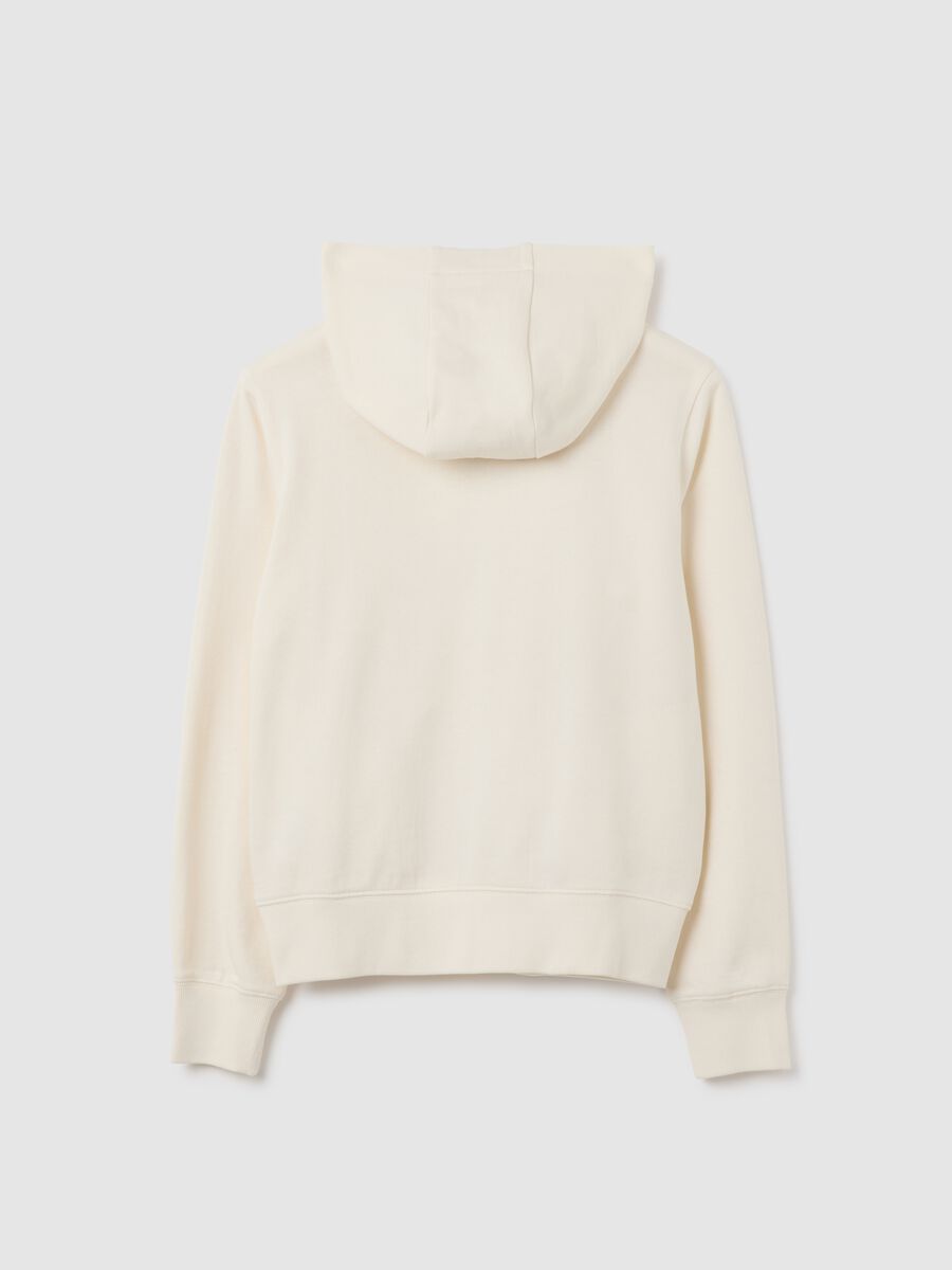 Felpa da ragazze in puro cotone bianca regular fit_4