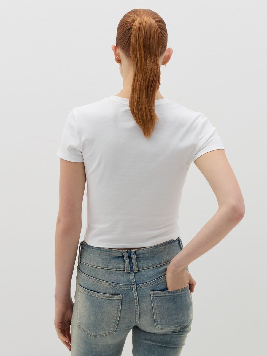 T-shirt in cotone stretch con stampa_3