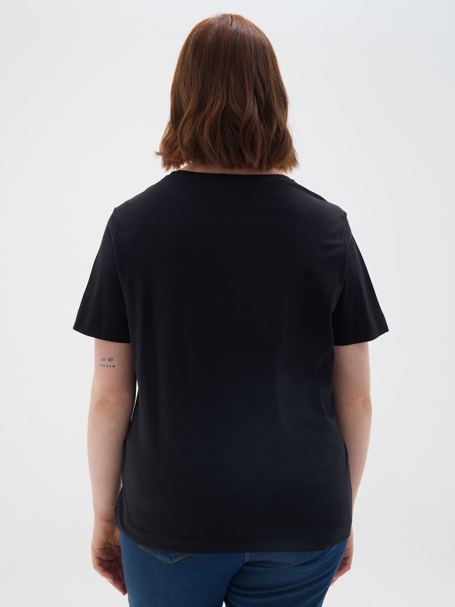 Regular fit black pure cotton T-shirt_3