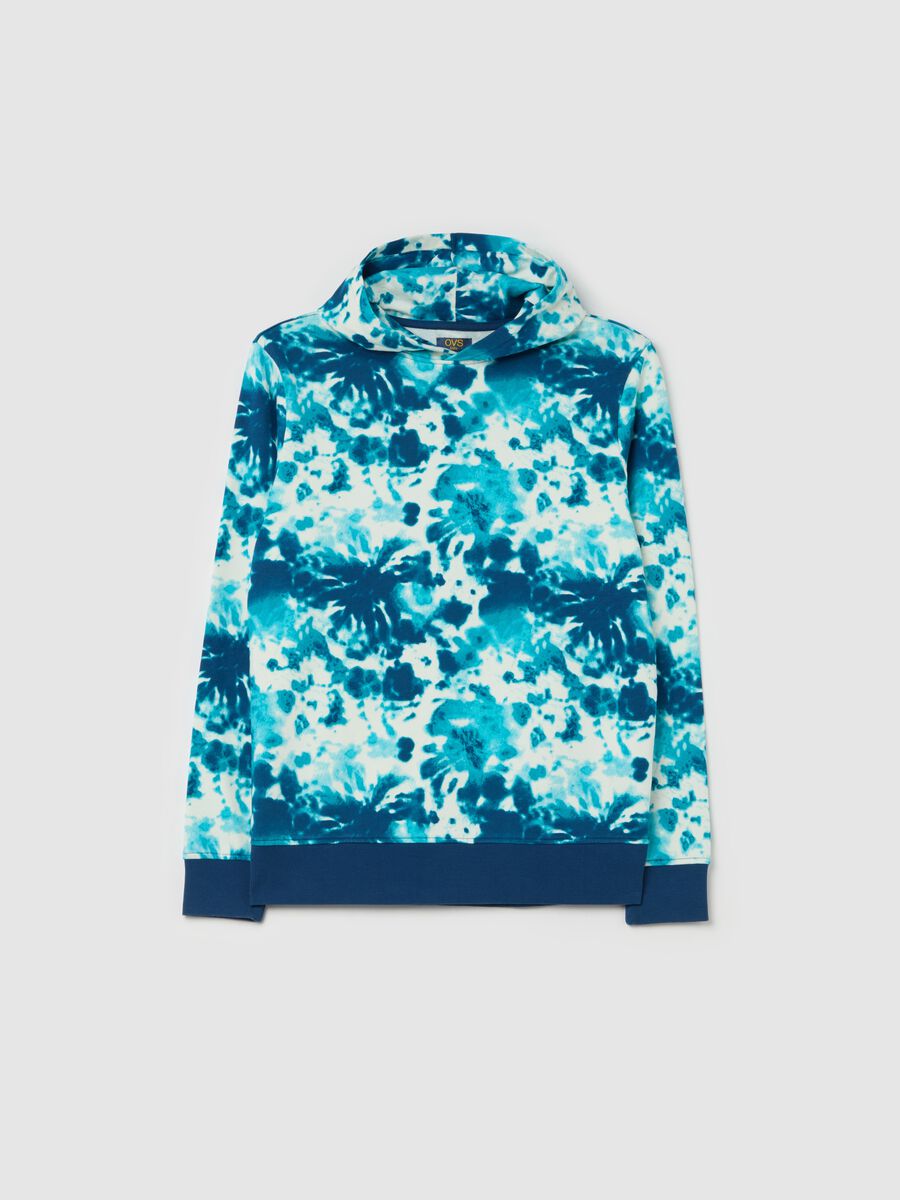 Tie Dye sweatshirt in French terry with hood_3