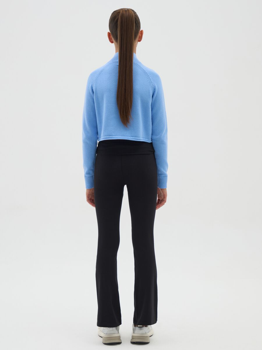 Girls' Black Stretch Cotton Trousers_2