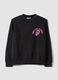 Black cotton-blend sweatshirt with Rolling Stones print_0