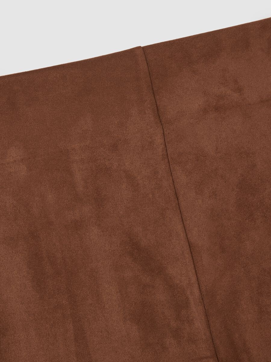Pantaloni premaman elasticizzati scamosciati marroni _5
